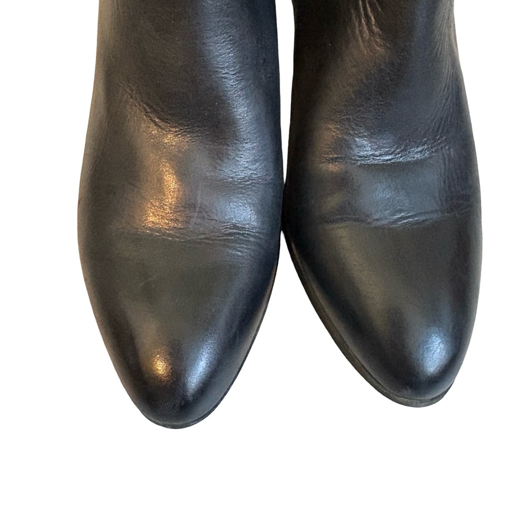 Frye Megan Black Leather Ankle Boots Western Minimalist Coastal Cowgirl, Sz 8.5 - Picture 7 of 16
